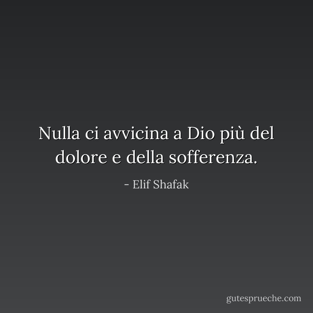 Nulla ci avvicina a Dio più del dolore e della sofferenza. - Elif Shafak