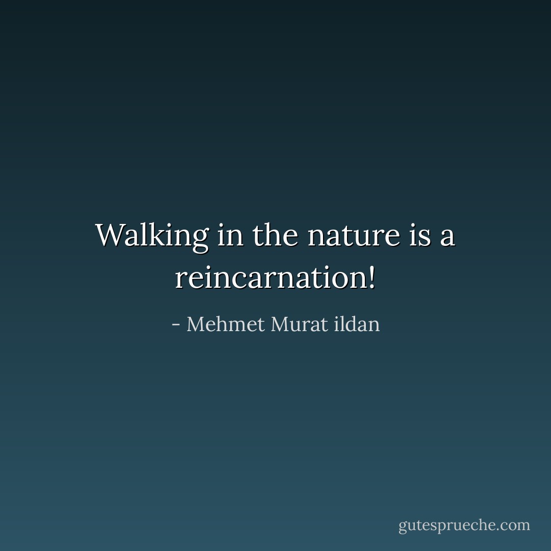 Walking in the nature is a reincarnation! - Mehmet Murat ildan