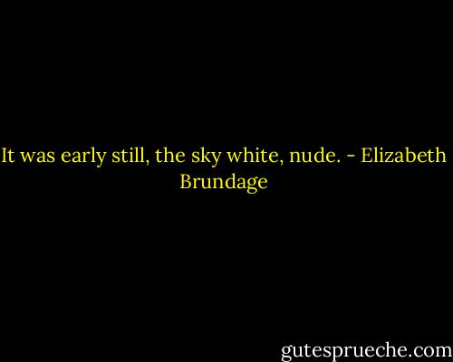 It was early still, the sky white, nude. - Elizabeth Brundage