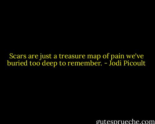 Scars are just a treasure map of pain we've buried too deep to remember. - Jodi Picoult