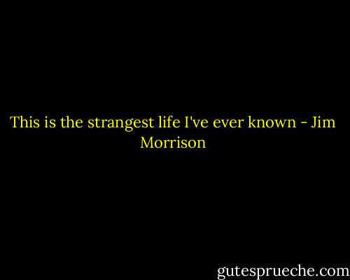 This is the strangest life I've ever known - Jim Morrison