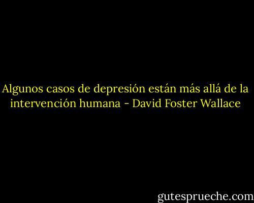 Algunos casos de depresión están más allá de la intervención humana - David Foster Wallace