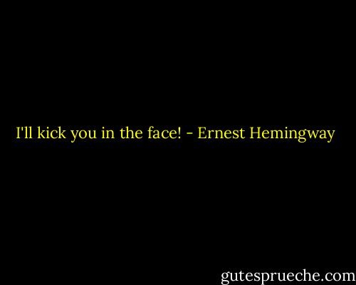 I'll kick you in the face! - Ernest Hemingway