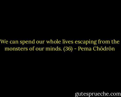 We can spend our whole lives escaping from the monsters of our minds. (36) - Pema Chödrön