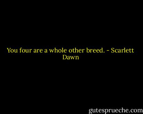 You four are a whole other breed. - Scarlett Dawn
