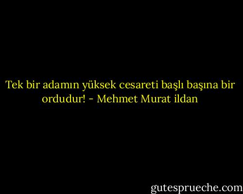 Tek bir adamın yüksek cesareti başlı başına bir ordudur! - Mehmet Murat ildan