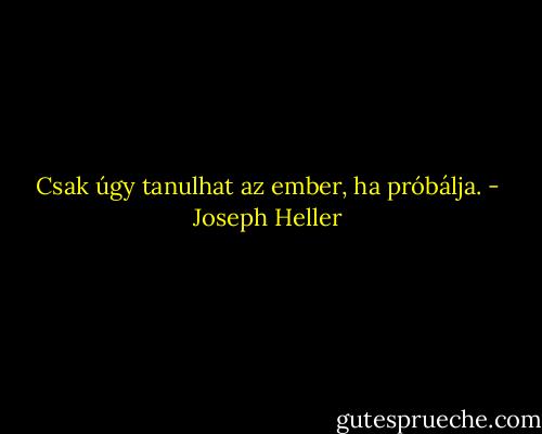 Csak úgy tanulhat az ember, ha próbálja. - Joseph Heller