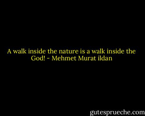 A walk inside the nature is a walk inside the God! - Mehmet Murat ildan