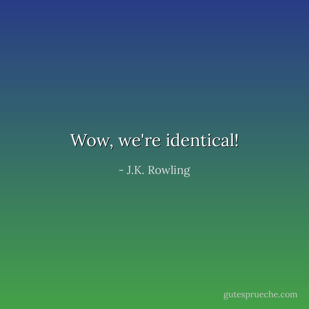 Wow, we're identical! - J.K. Rowling