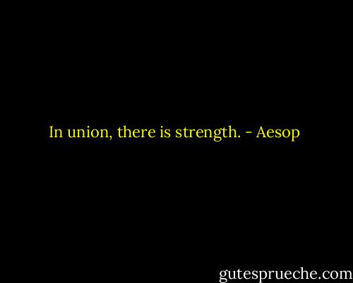 In union, there is strength. - Aesop