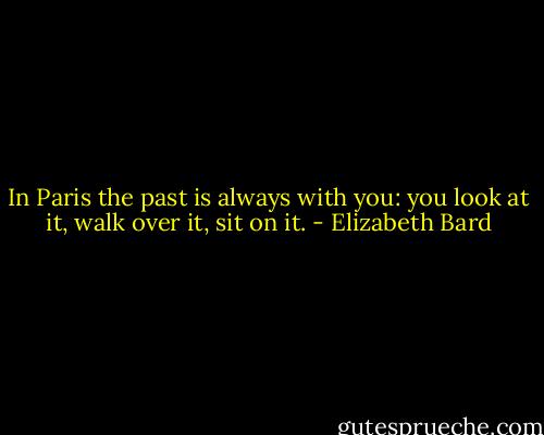 In Paris the past is always with you: you look at it, walk over it, sit on it. - Elizabeth Bard