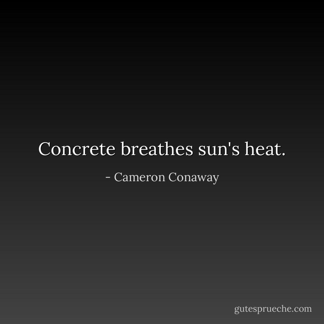 Concrete breathes sun's heat. - Cameron Conaway