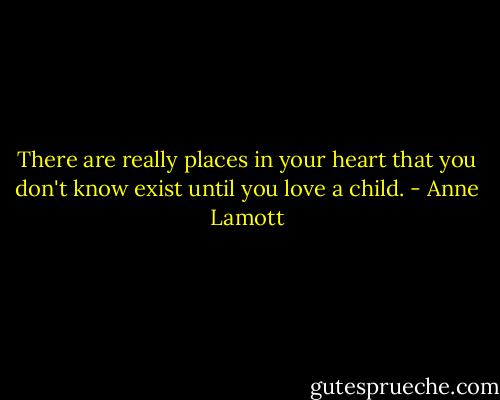 There are really places in your heart that you don't know exist until you love a child. - Anne Lamott