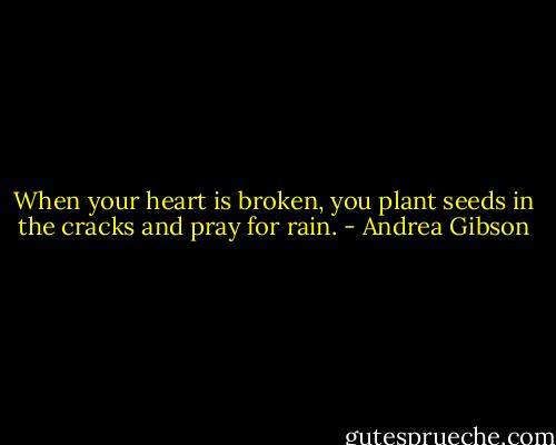 When your heart is broken, you plant seeds in the cracks and pray for rain. - Andrea Gibson