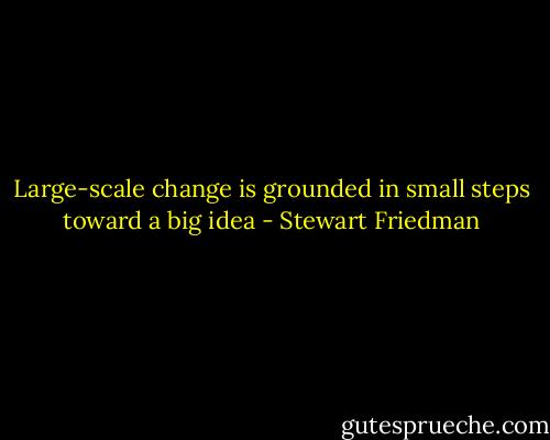 Large-scale change is grounded in small steps toward a big idea - Stewart Friedman
