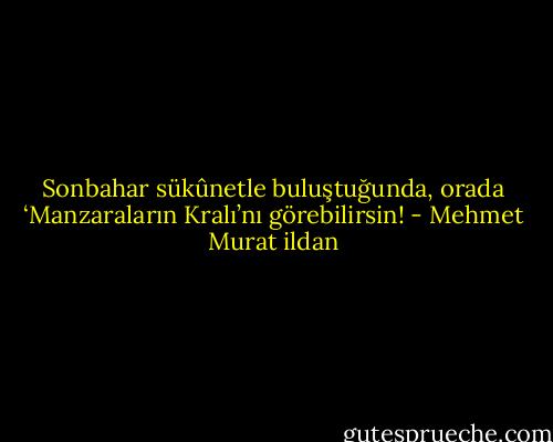 Sonbahar sükûnetle buluştuğunda, orada ‘Manzaraların Kralı’nı görebilirsin! - Mehmet Murat ildan