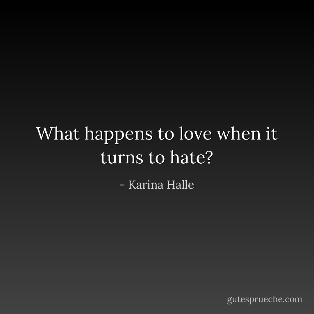 What happens to love when it turns to hate? - Karina Halle