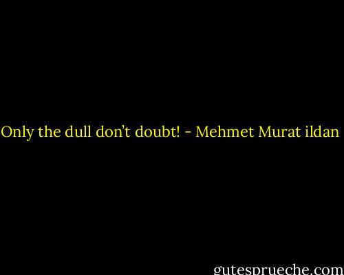 Only the dull don’t doubt! - Mehmet Murat ildan