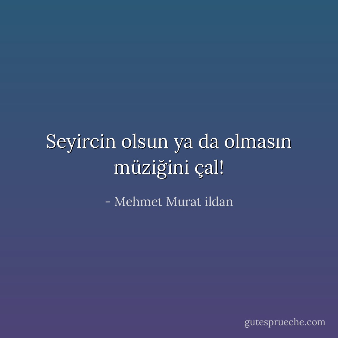 Seyircin olsun ya da olmasın müziğini çal! - Mehmet Murat ildan