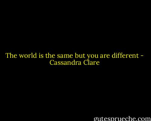 The world is the same but you are different - Cassandra Clare