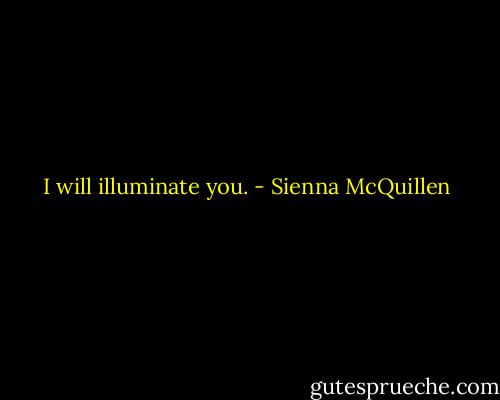 I will illuminate you. - Sienna McQuillen
