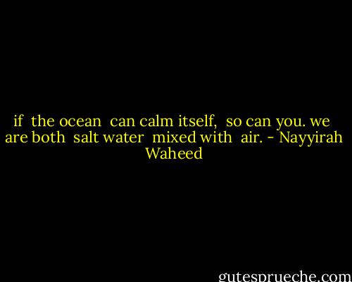 if <br />the ocean <br />can calm itself, <br />so can you.<br />we <br />are both <br />salt water <br />mixed with <br />air. - Nayyirah Waheed