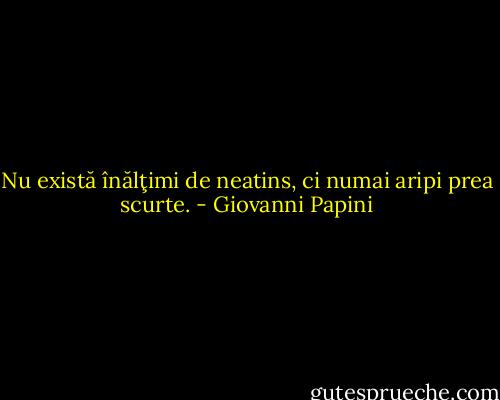 Nu există înălţimi de neatins, ci numai aripi prea scurte. - Giovanni Papini
