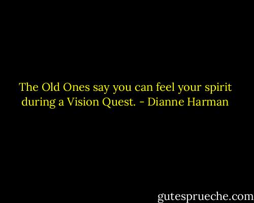 The Old Ones say you can feel your spirit during a Vision Quest. - Dianne Harman