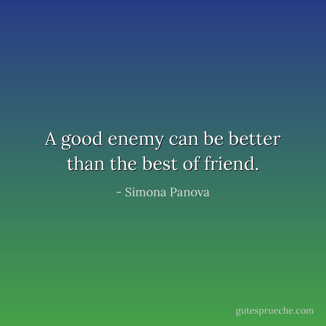 A good enemy can be better than the best of friend. - Simona Panova