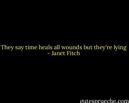 They say time heals all wounds but they're lying - Janet Fitch