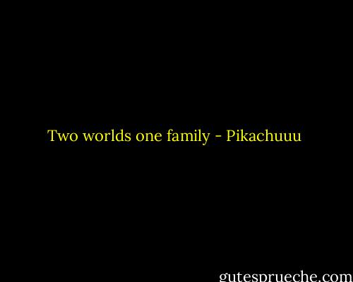 Two worlds one family - Pikachuuu