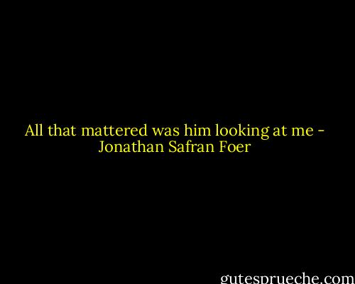 All that mattered was him looking at me - Jonathan Safran Foer