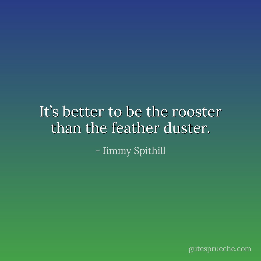 It’s better to be the rooster than the feather duster. - Jimmy Spithill