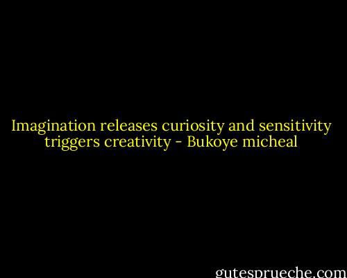 Imagination releases curiosity and sensitivity triggers creativity - Bukoye micheal