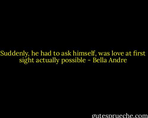 Suddenly, he had to ask himself, was love at first sight actually possible - Bella Andre