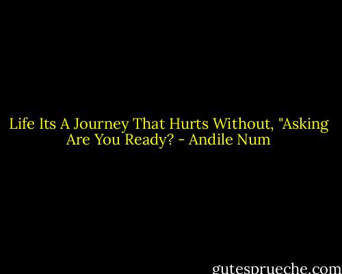 Life Its A Journey That Hurts Without, "Asking Are You Ready? - Andile Num