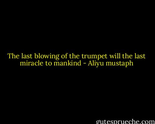 The last blowing of the trumpet will the last miracle to mankind - Aliyu mustaph