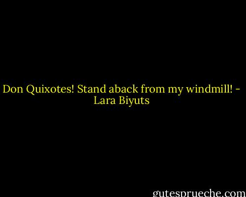 Don Quixotes! Stand aback from my windmill! - Lara Biyuts