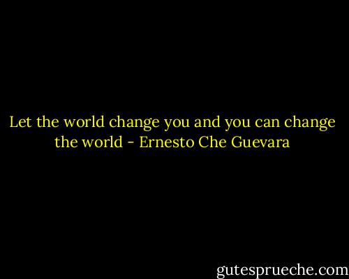Let the world change you and you can change the world - Ernesto Che Guevara