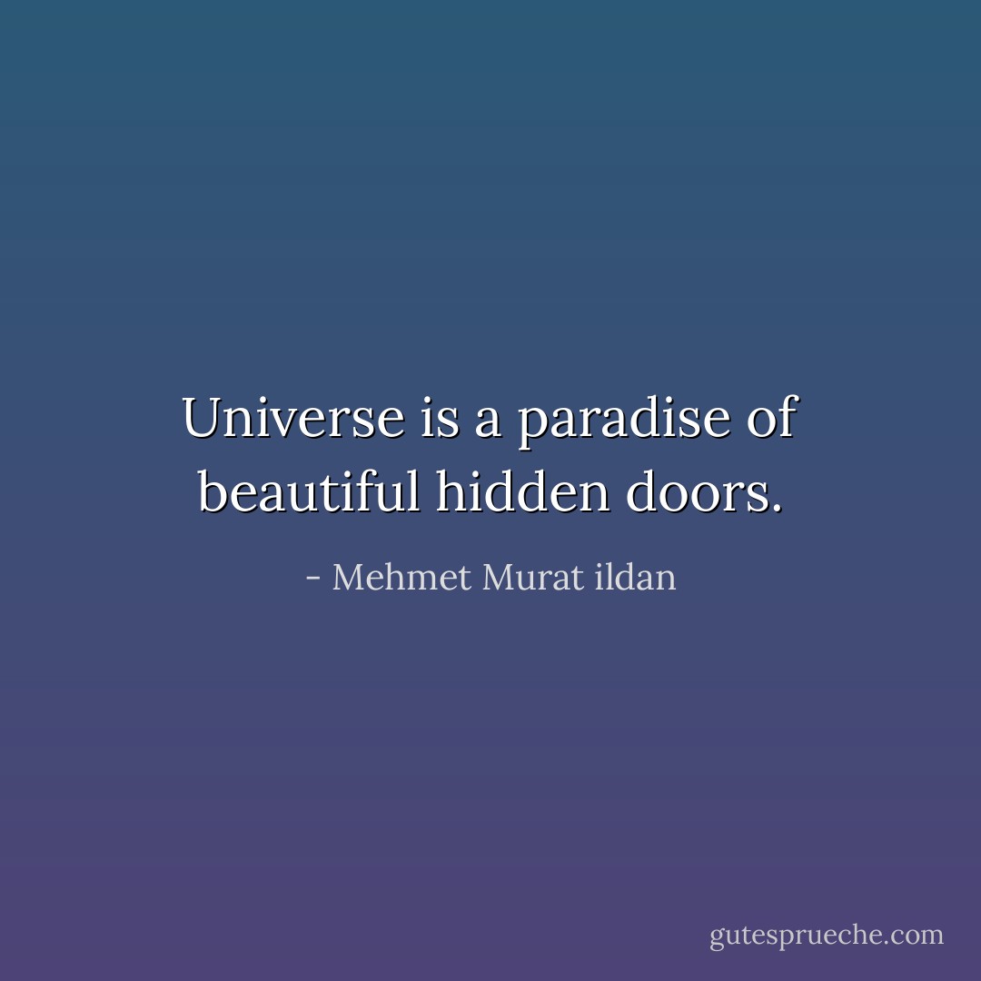 Universe is a paradise of beautiful hidden doors. - Mehmet Murat ildan