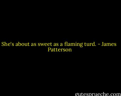 She's about as sweet as a flaming turd. - James  Patterson
