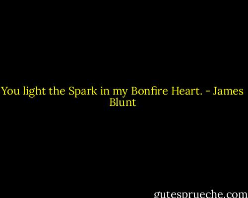 You light the Spark in my Bonfire Heart. - James Blunt