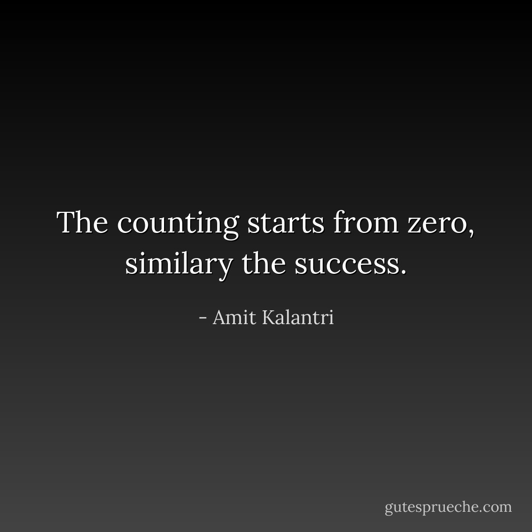The counting starts from zero, similary the success. - Amit Kalantri