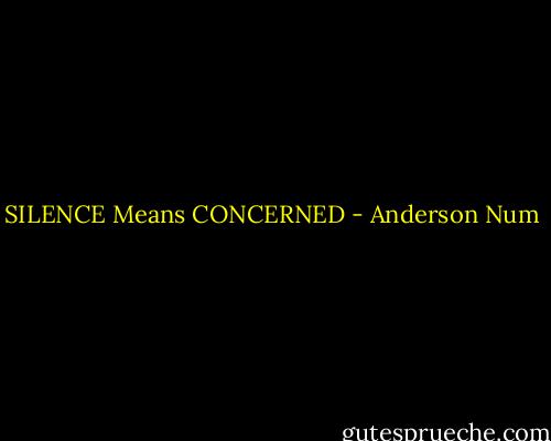 SILENCE Means CONCERNED - Anderson Num