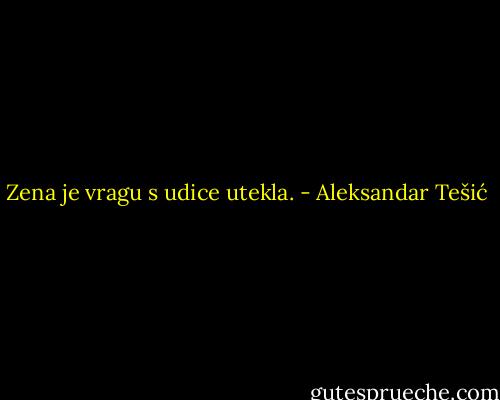Zena je vragu s udice utekla. - Aleksandar Tešić