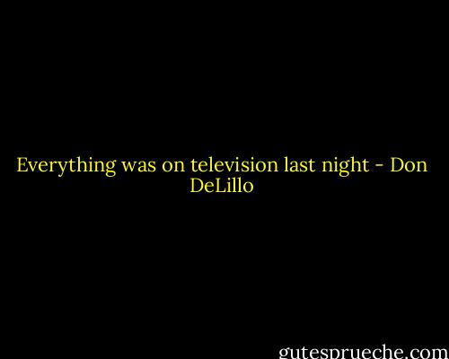 Everything was on television last night - Don DeLillo