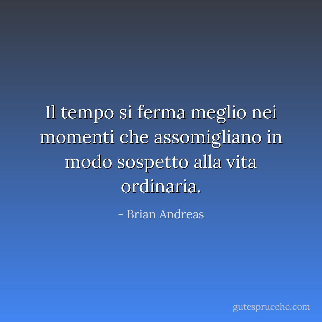 Il tempo si ferma meglio nei momenti che assomigliano in modo sospetto alla vita ordinaria. - Brian Andreas