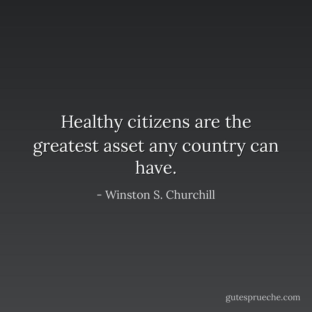 Healthy citizens are the greatest asset any country can have. - Winston S. Churchill